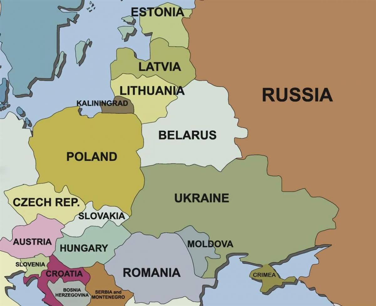 Harta e Sllovenisë dhe të vendeve fqinje