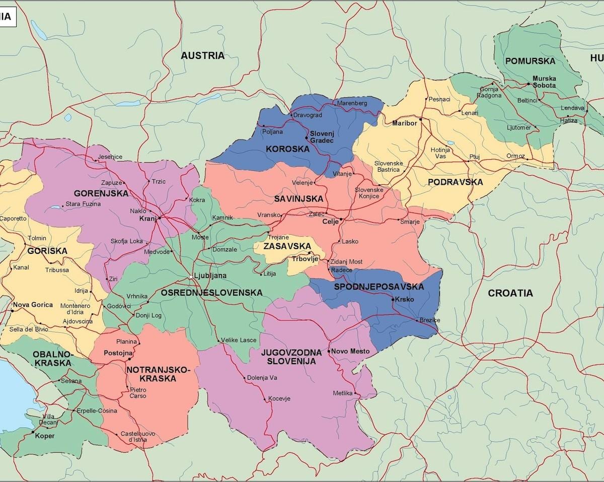 Harta e Sllovenisë politike