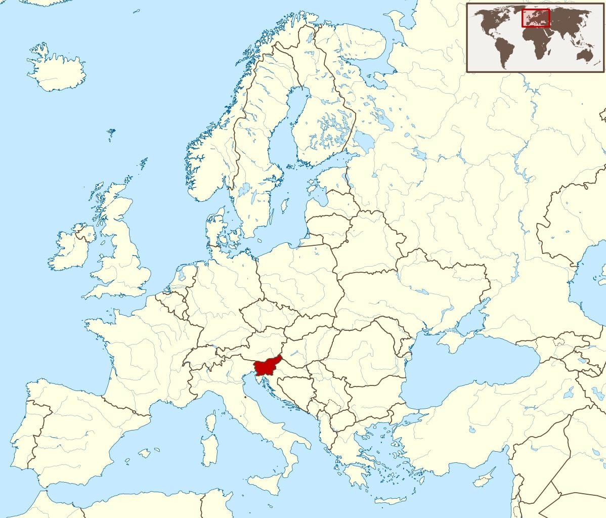 Sllovenia vendndodhjen në hartë të botës