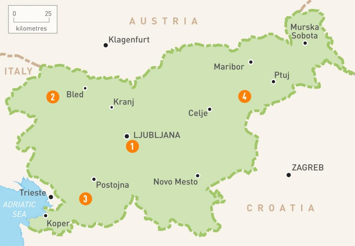 Harta e Sllovenisë regjione