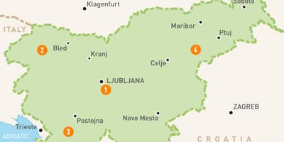 Harta e Sllovenisë regjione