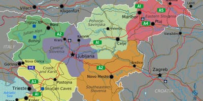 Sllovenia tërheqjet turistike harta